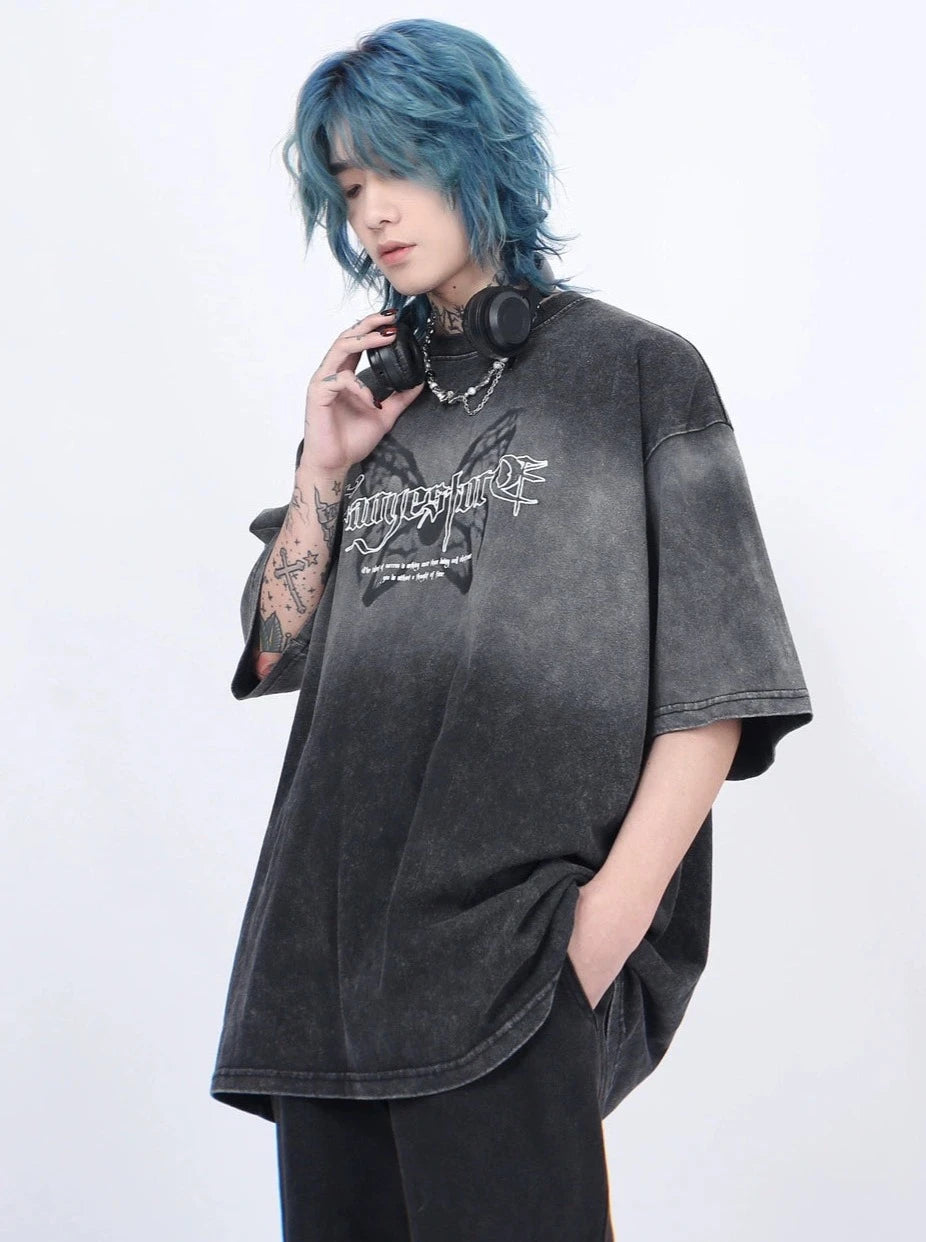 oversize butterfry print T-shirt gm15326