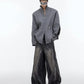 Heavy retro distressed wide-leg loose denim gm15308