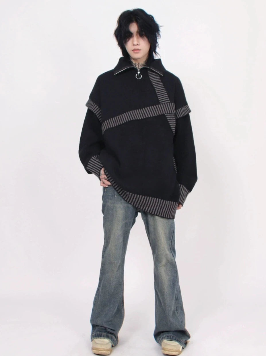 half-zip lapel sweater gm15334