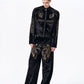 War Horse Embroidery Velvet Sweat Jacket gm16411