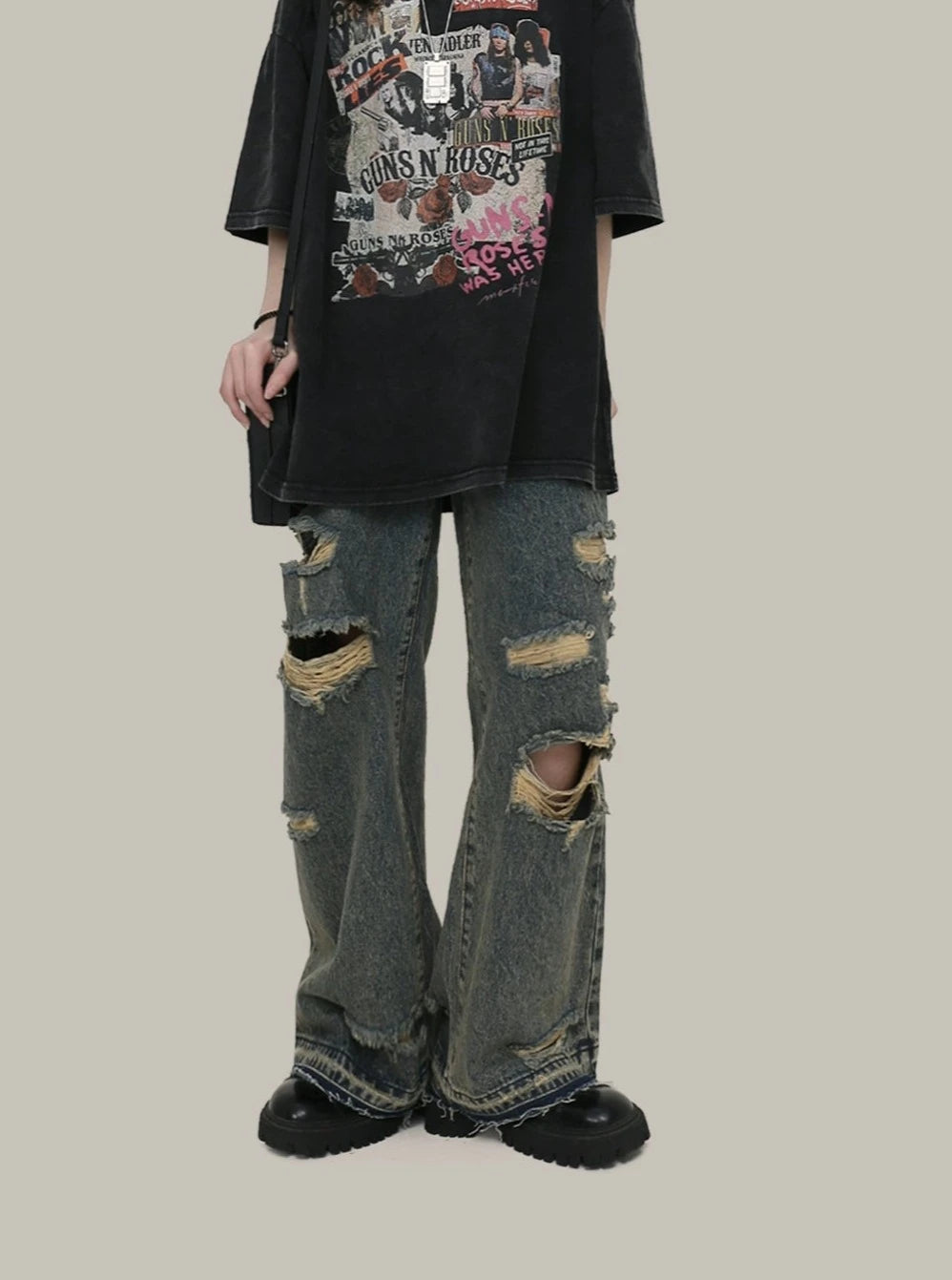 straight ripped beggar denim gm15293