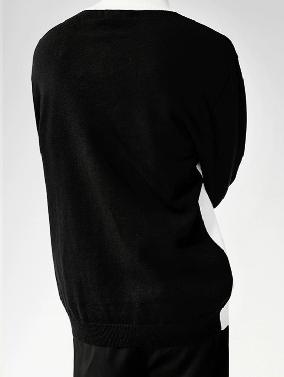 loose stand-up collar sweater black gm15383