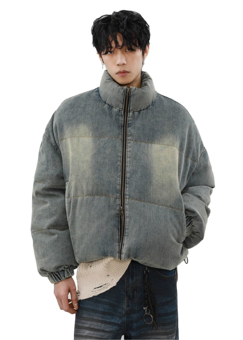 washed short blue jacket gm16374