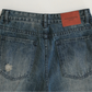 blue splicing washed denim gm16315