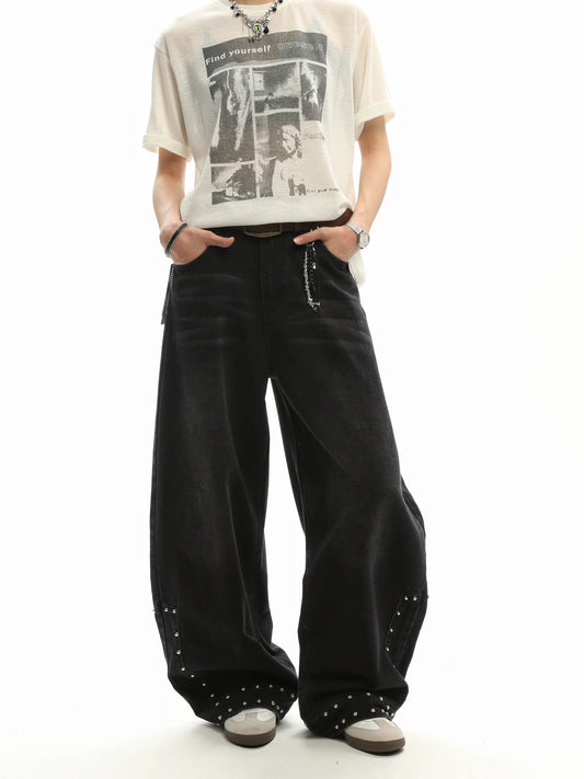 American Retro Riveted Wide Leg Denim gm16619