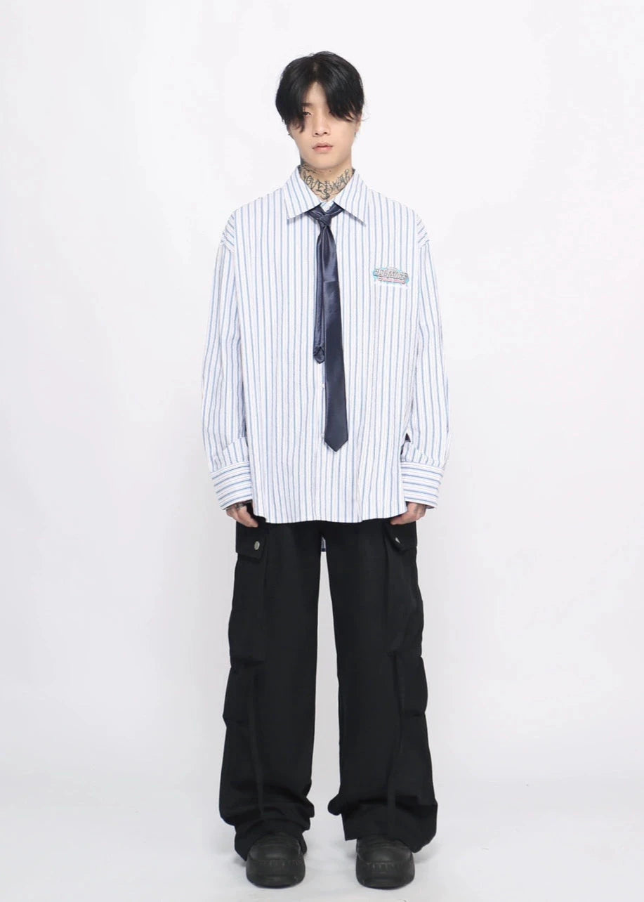 stripe tie blue shirt gm16117