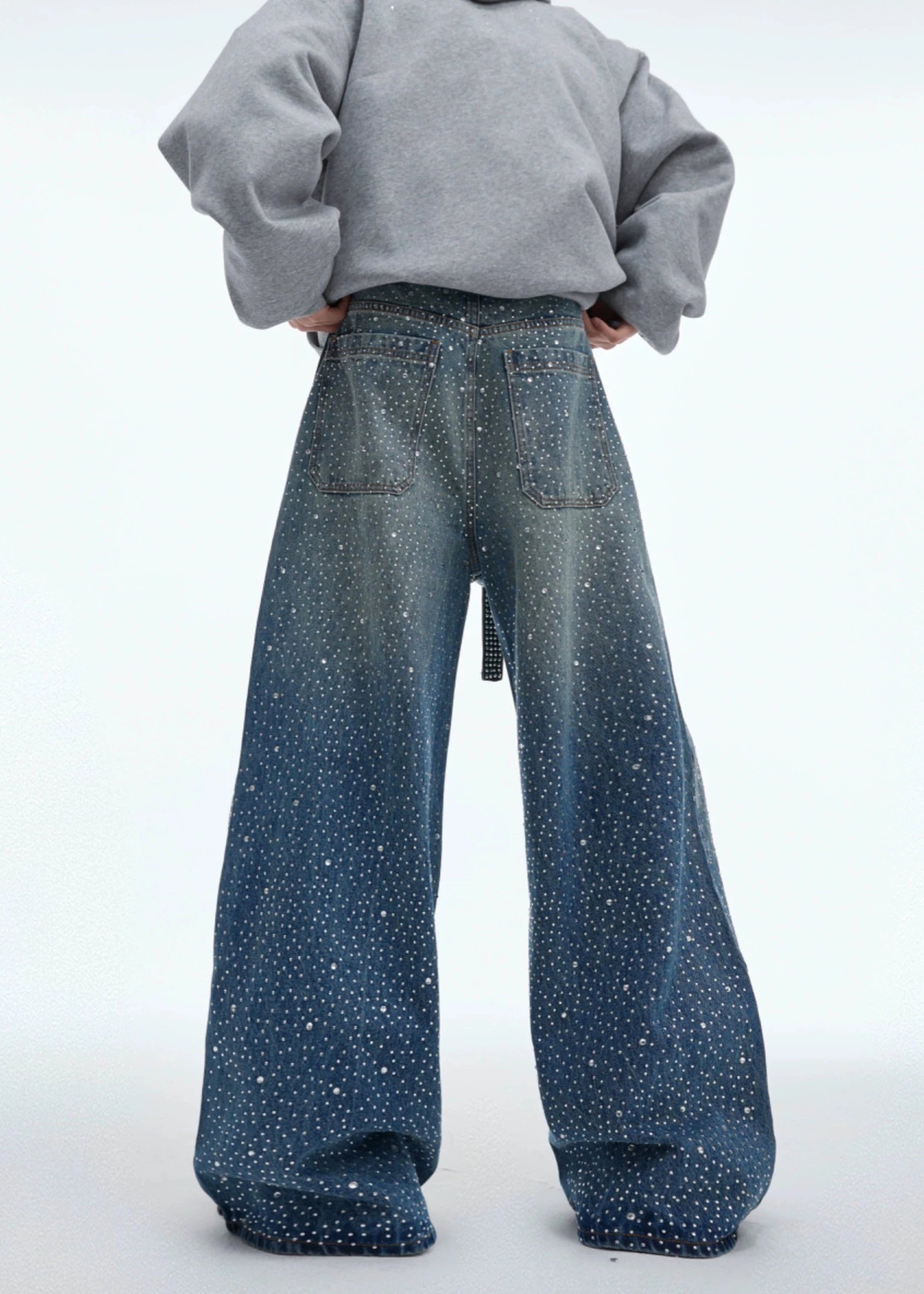 trend dots denim pants gm15920