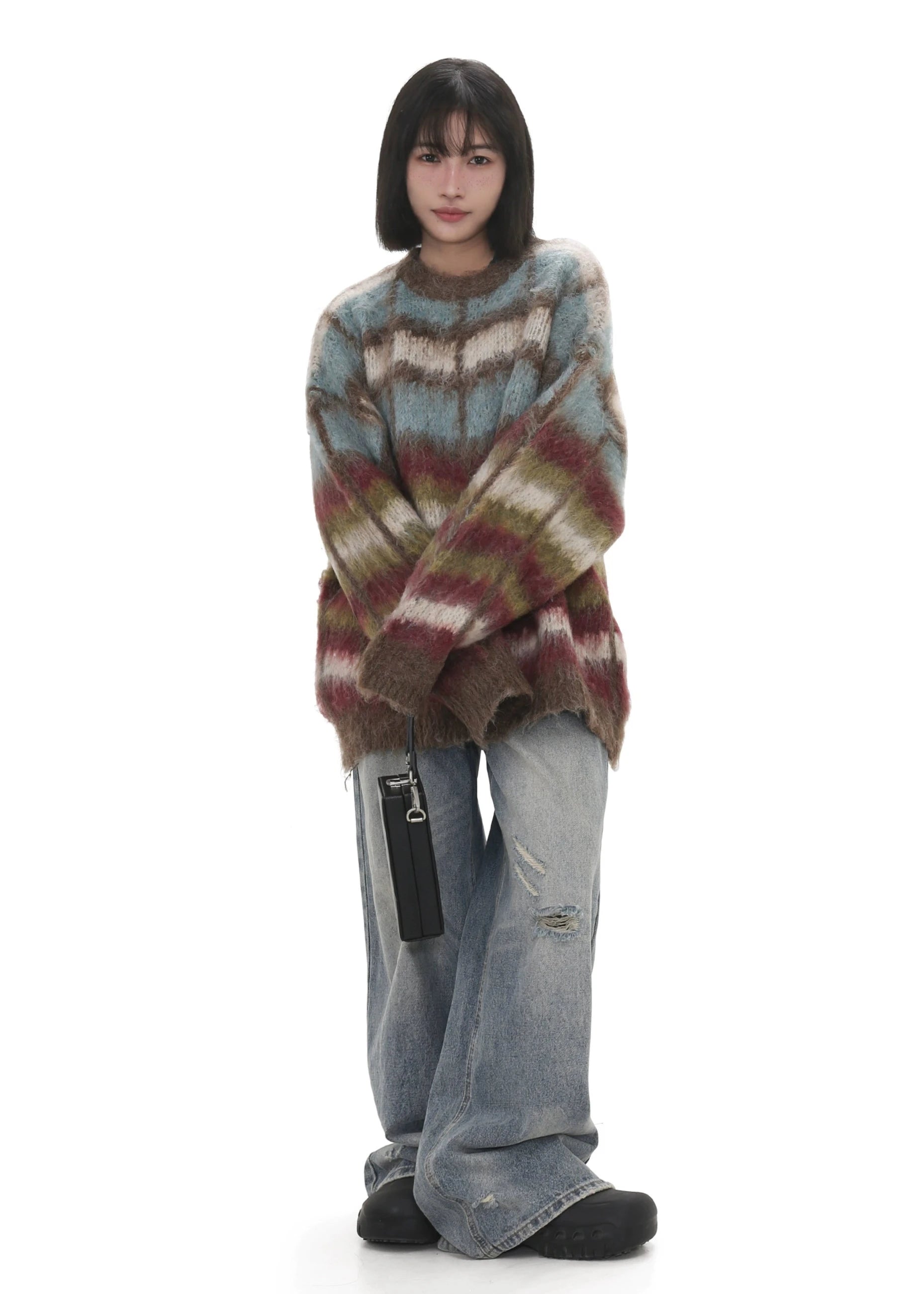 retro striped knit sweater gm16276