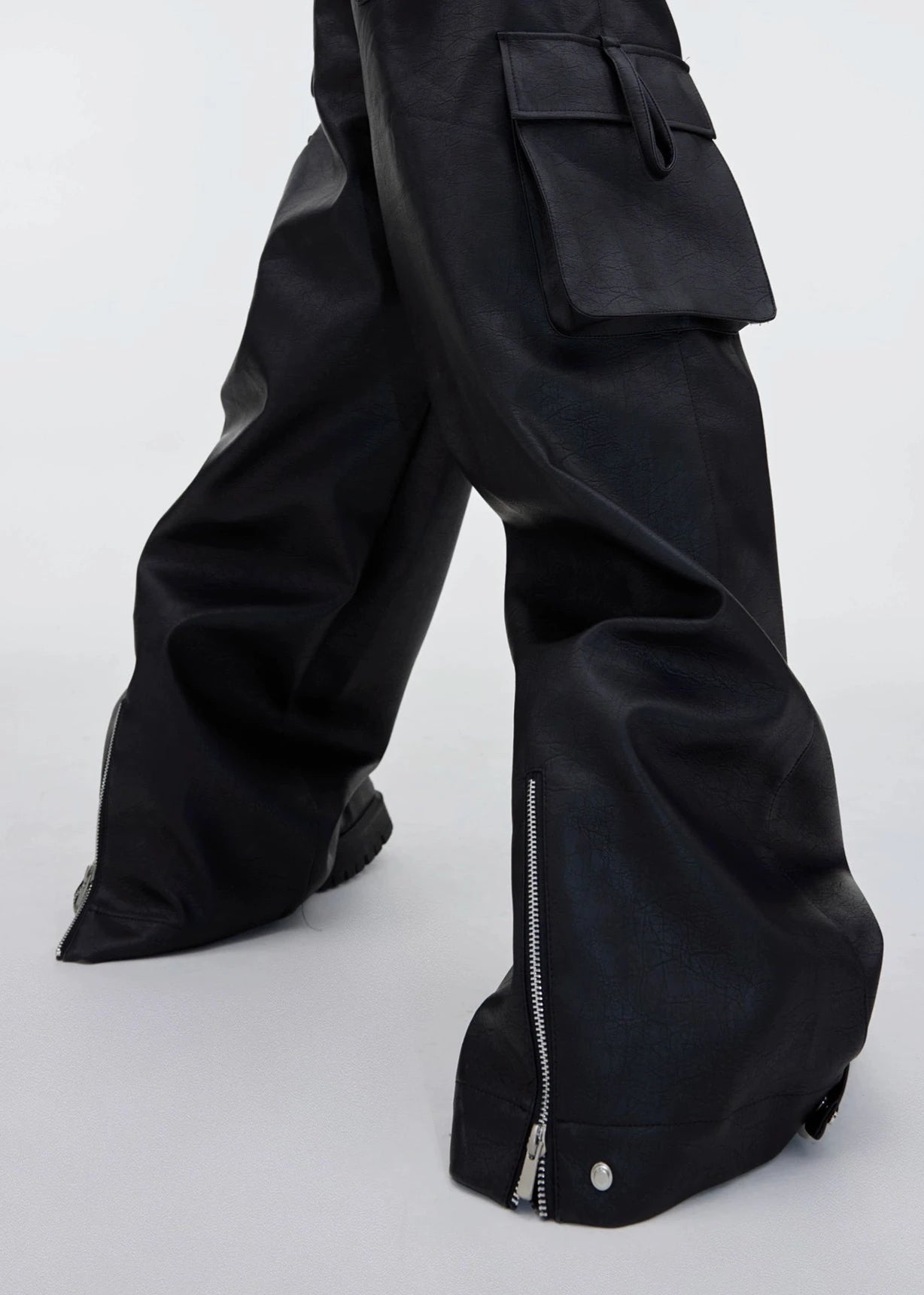 leather big pocket cargo pants gm15981