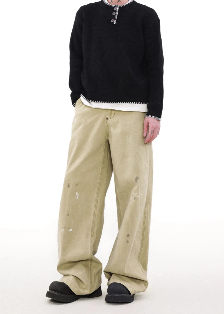 splashed ink straight pants gm16167