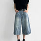 A-Line Wide Leg Cropped Denim gm16632