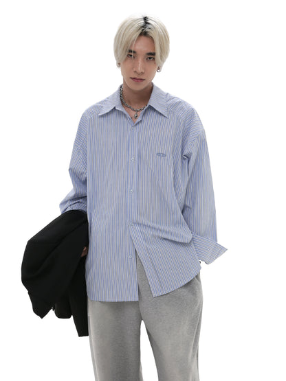 striped casual long-sleeved shirts gm15372
