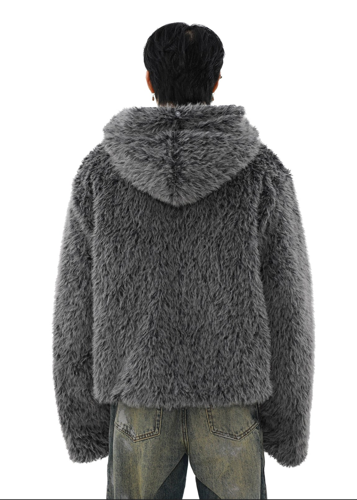 trend gray fur jacket gm16366