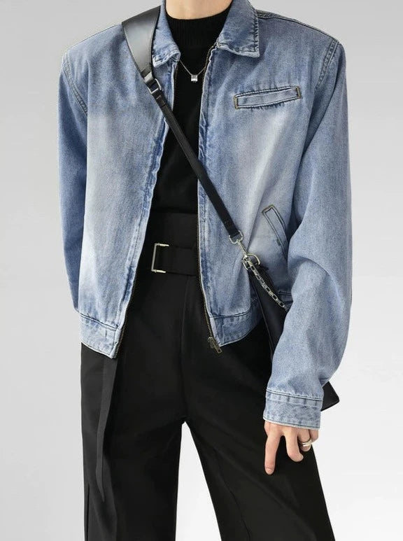 washed old gradient denim jacket gm15399