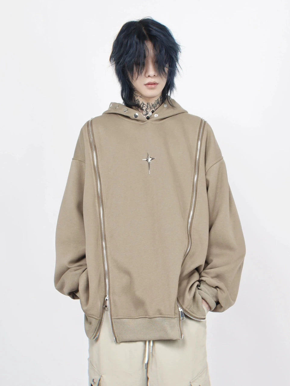 double zip line hoodie gm15652