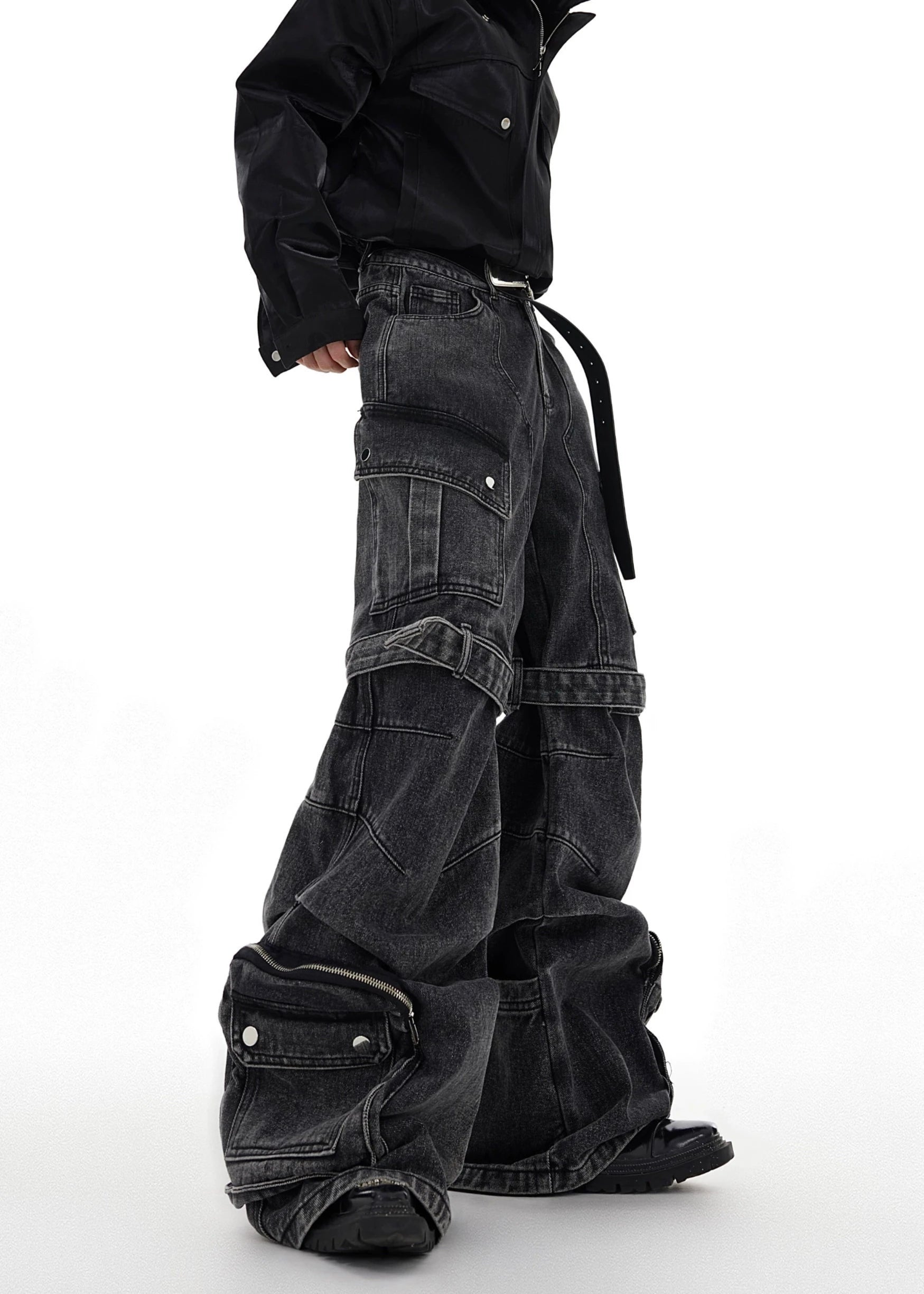 denim belt wide pants gm15984