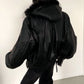 fur hooded leather jacket gm16329