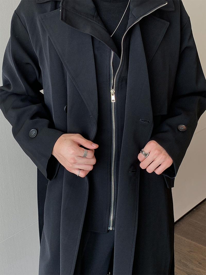 double-breasted long coat gm15477