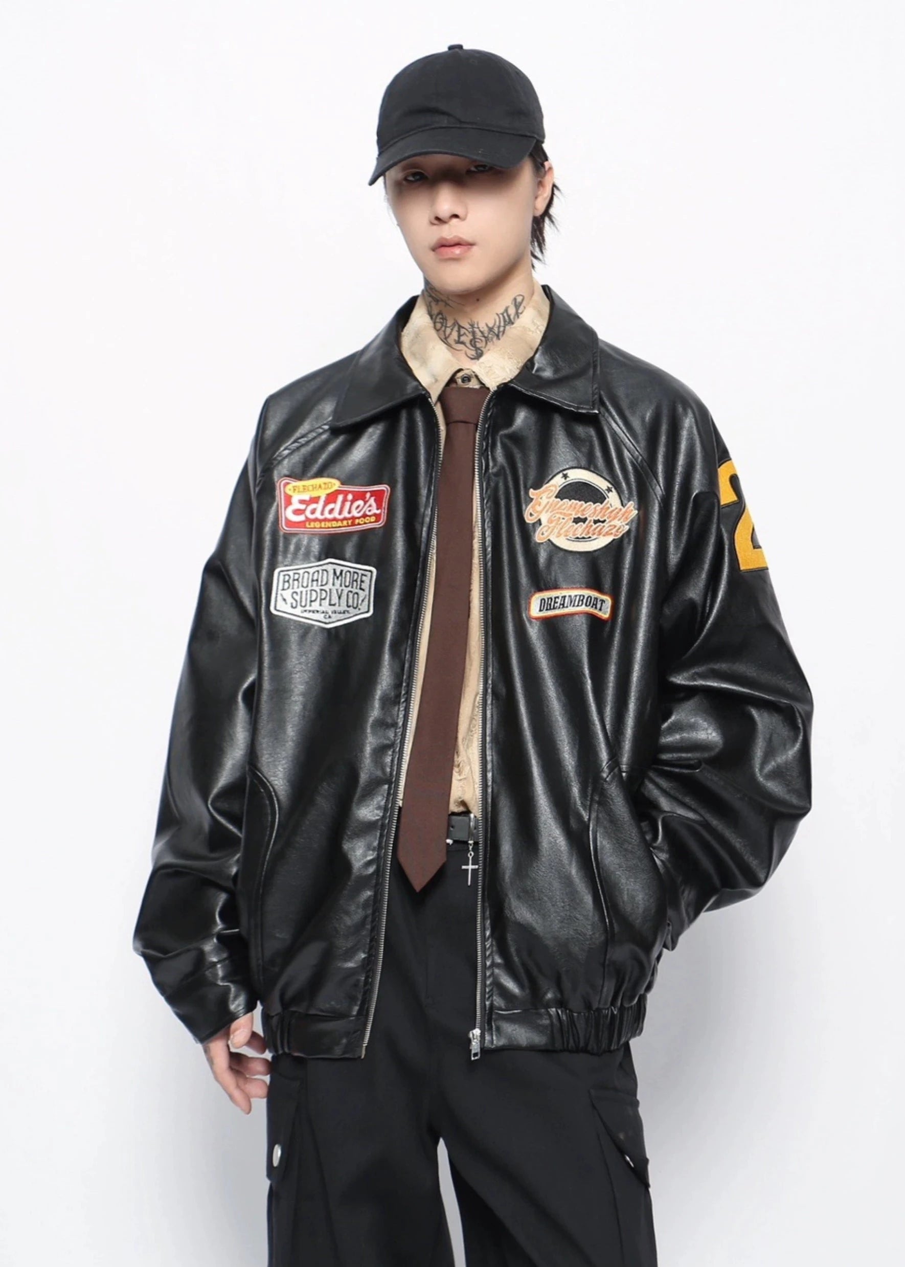 street motorcycle leather jacket gm16137