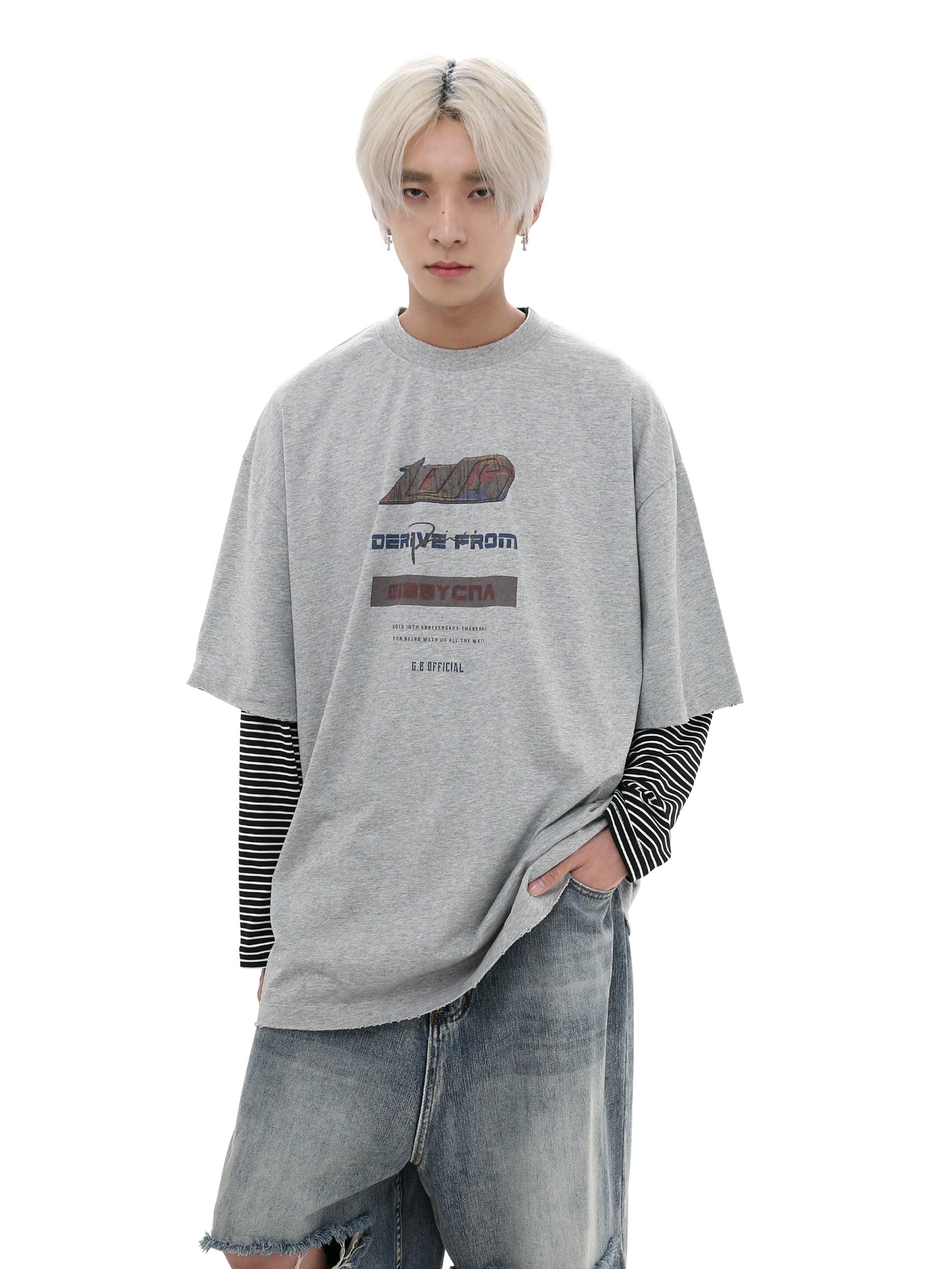 loose casual round neck half-sleeved T-shirts gm15280