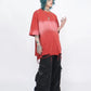 gradient hand cut holes short-sleeved T-shirt gm15322