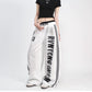 Side Stripe Letter Print Wide-Leg Sweat Pants gm16624