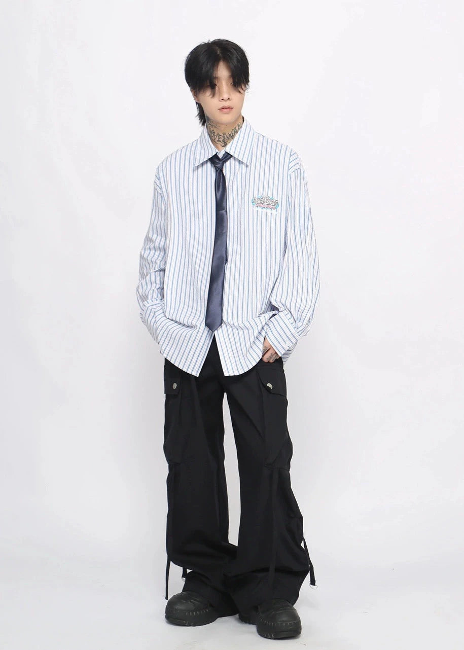 stripe tie blue shirt gm16117