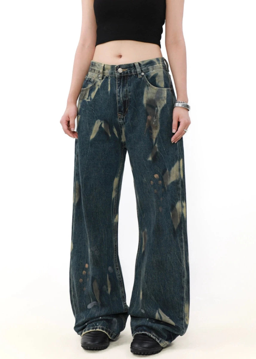 street washed tie-dye denim gm16071