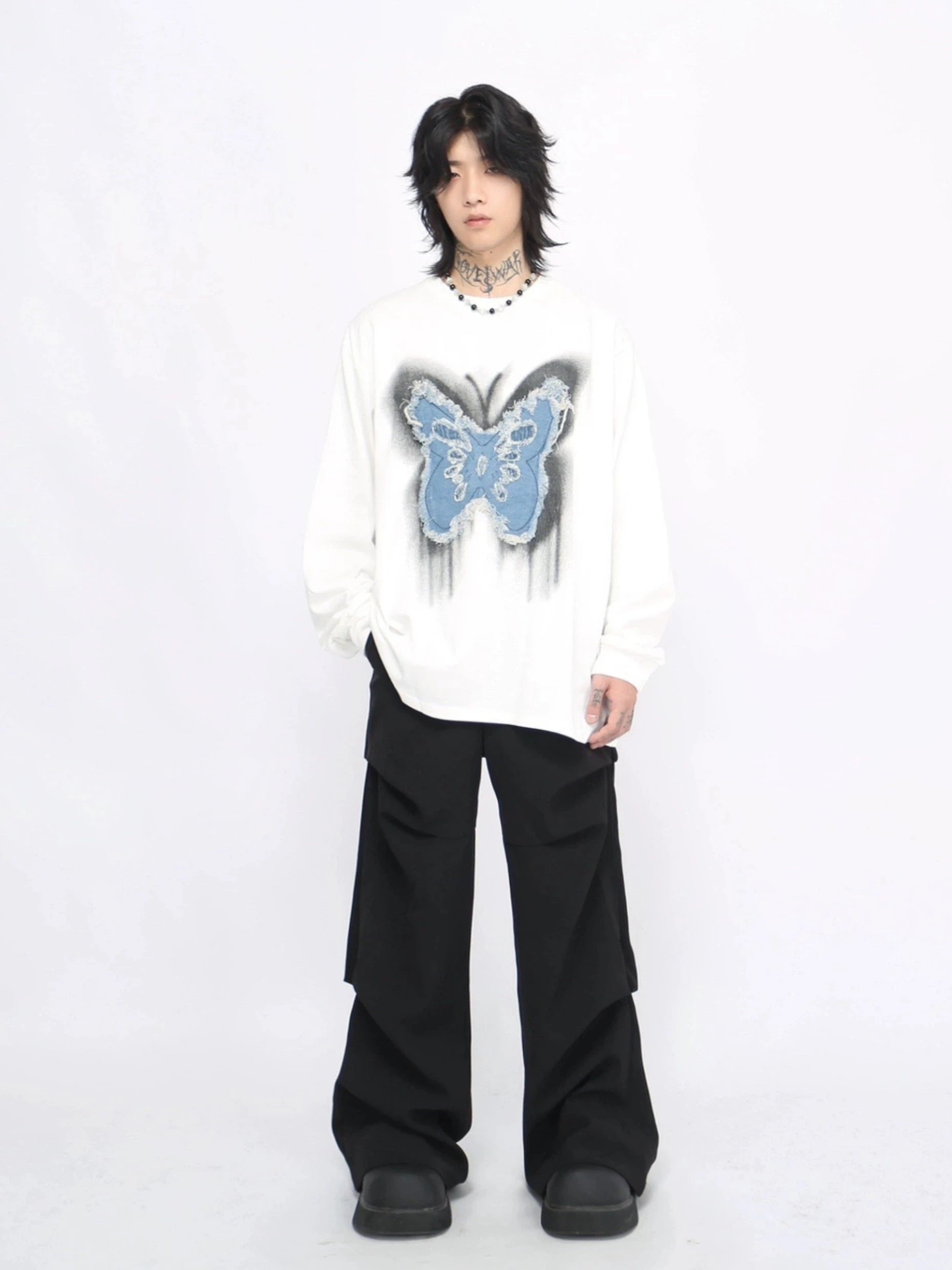 butterfly mark long-sleeve shirt gm15840