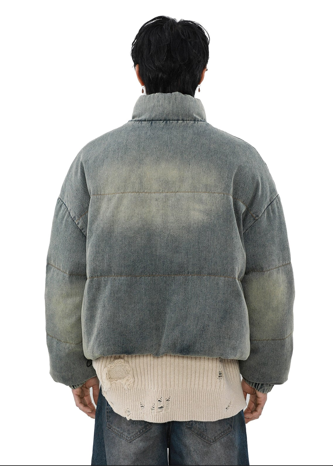 washed short blue jacket gm16374