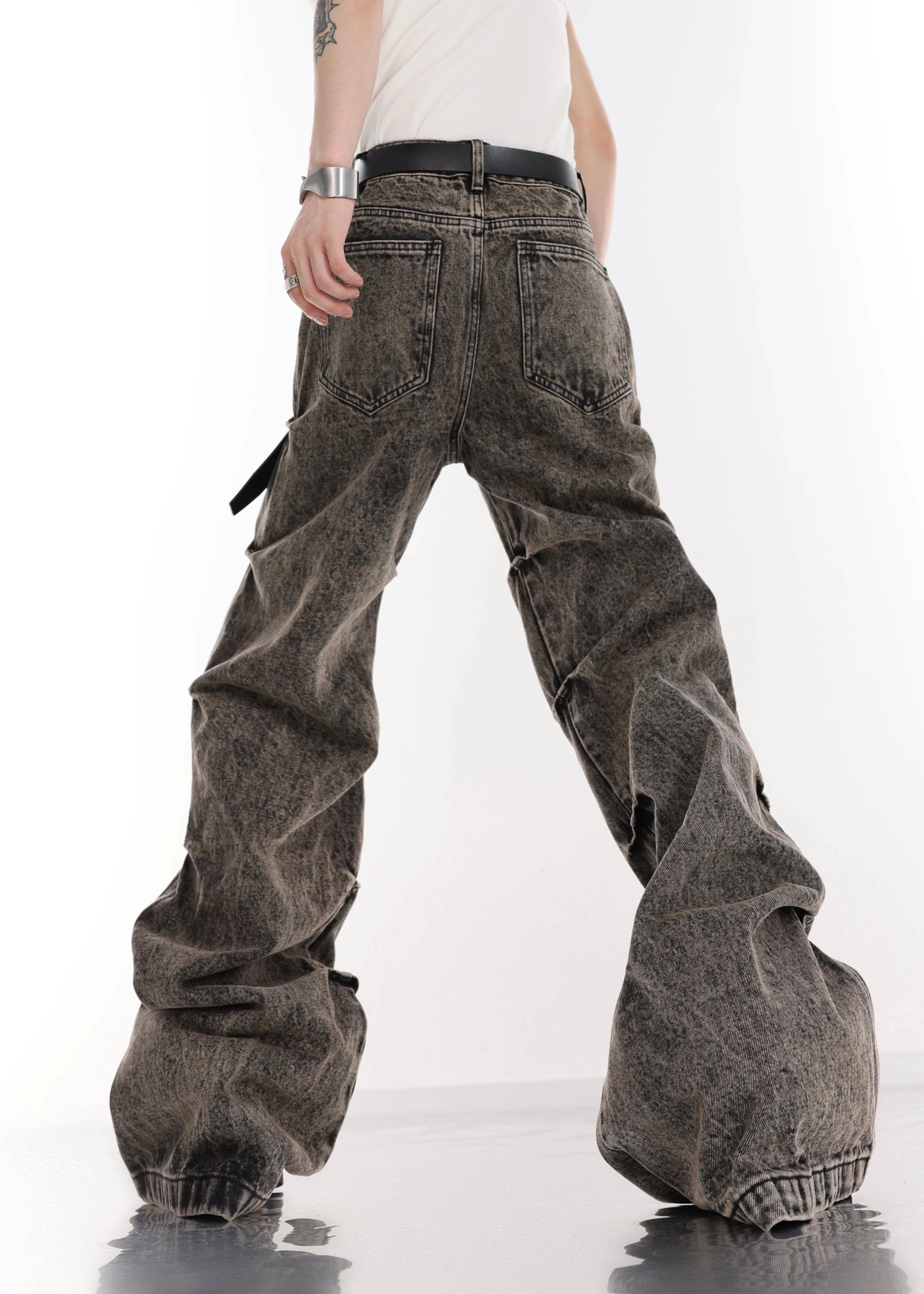 retro distressed washed flaredenim gm15349