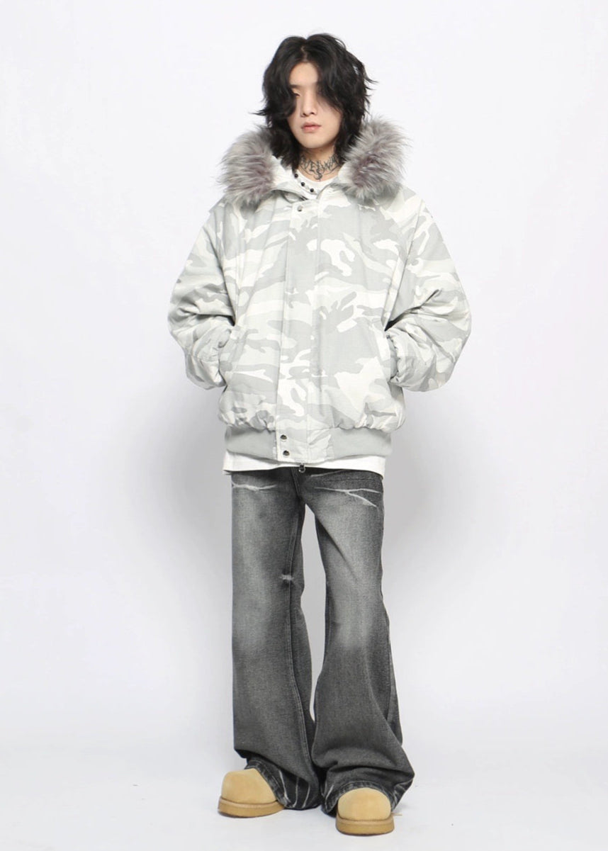 street camouflage fur jacket gm16385