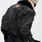 shoulder padded fur jacket gm16313