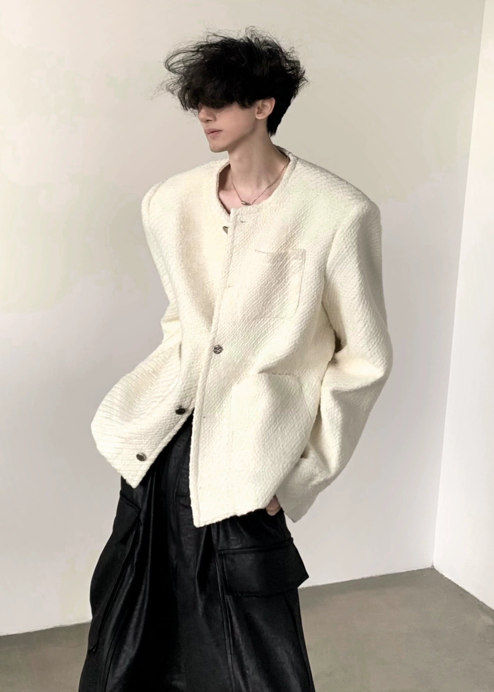 wool shoulder pad jacket gm16330