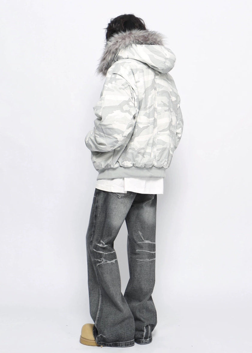 street camouflage fur jacket gm16385