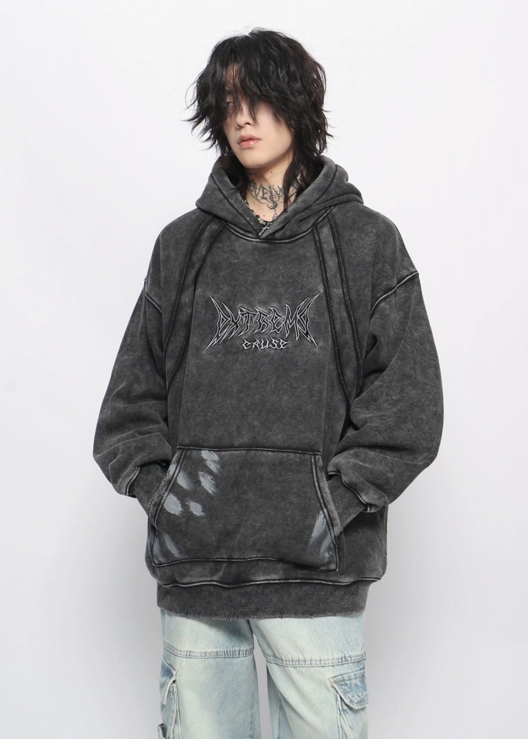 washed velvet hoodie gm16400