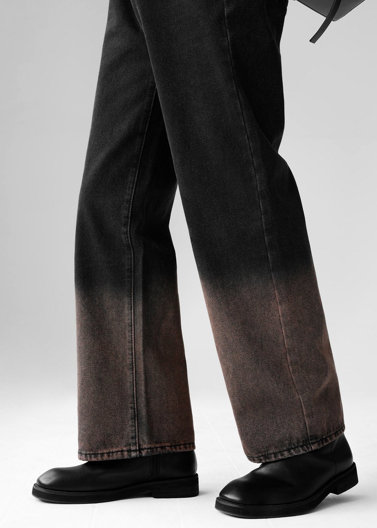 hem brown denim pants gm15875