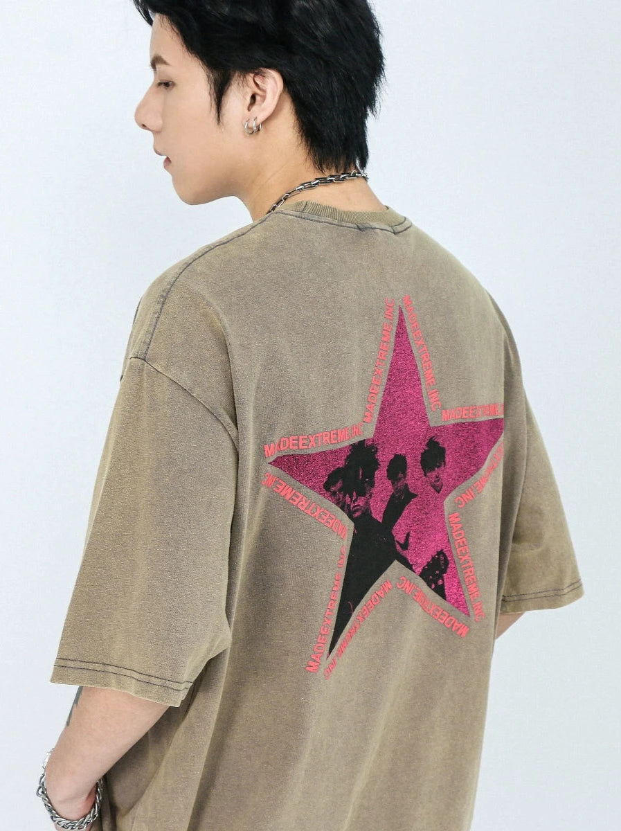 star back printed T-shirt gm15522 | 【MR NEARLY】韓国メンズ