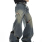 hollow loose straight denim gm15344