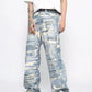 hole printed blue denim gm16230