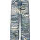 hole printed blue denim gm16230