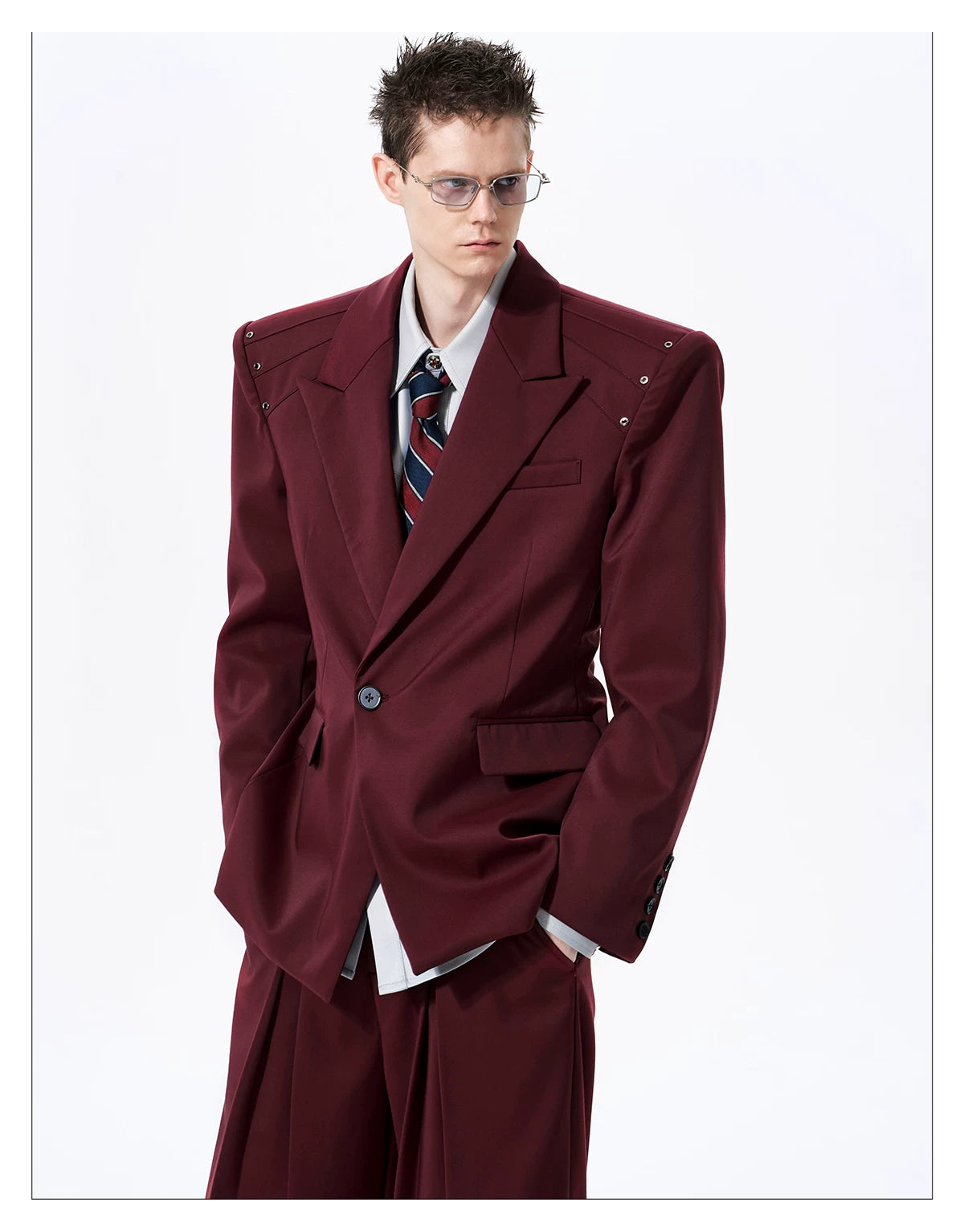 Eyelet Hardware Peaked Lapel Jacket 02