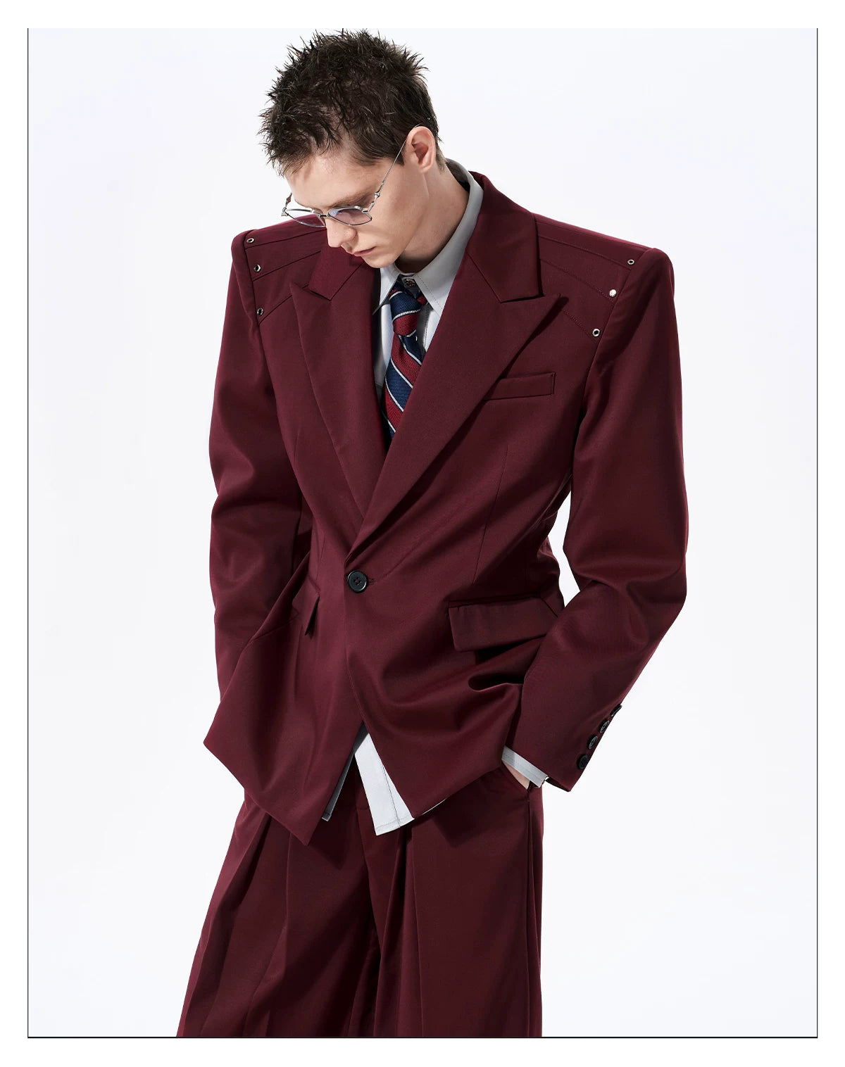 Eyelet Hardware Peaked Lapel Jacket 04