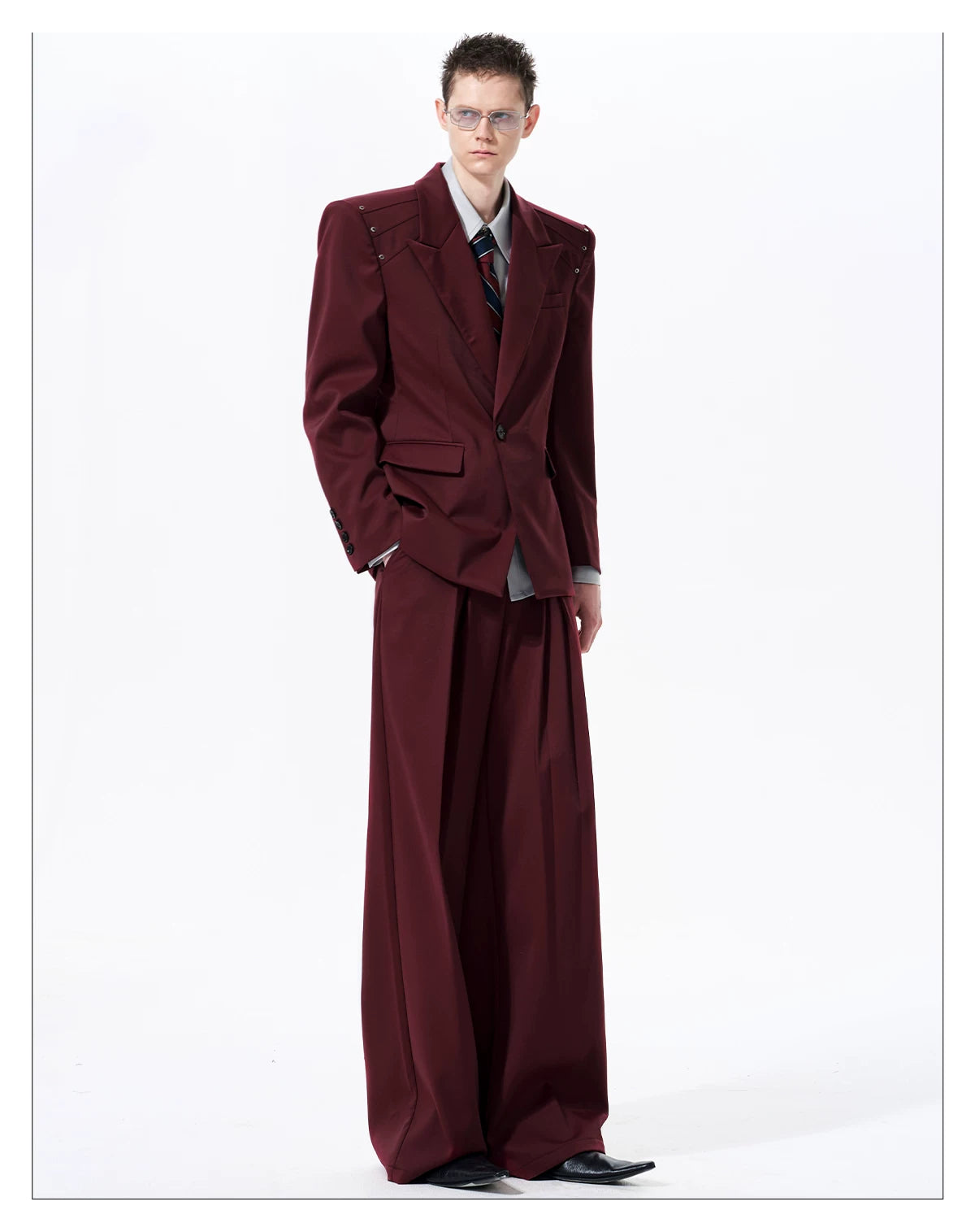 Eyelet Hardware Peaked Lapel Jacket 06