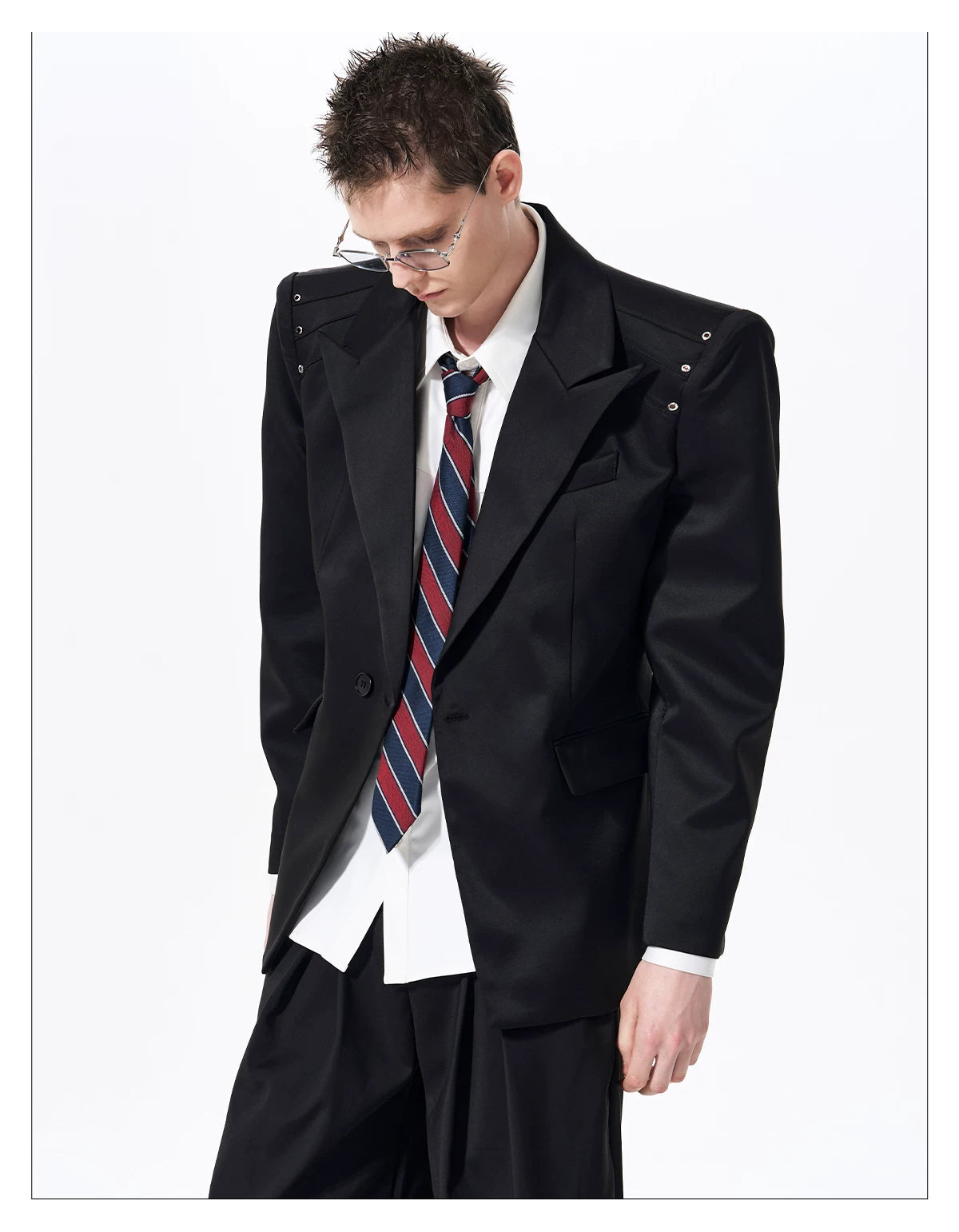 Eyelet Hardware Peaked Lapel Jacket 10