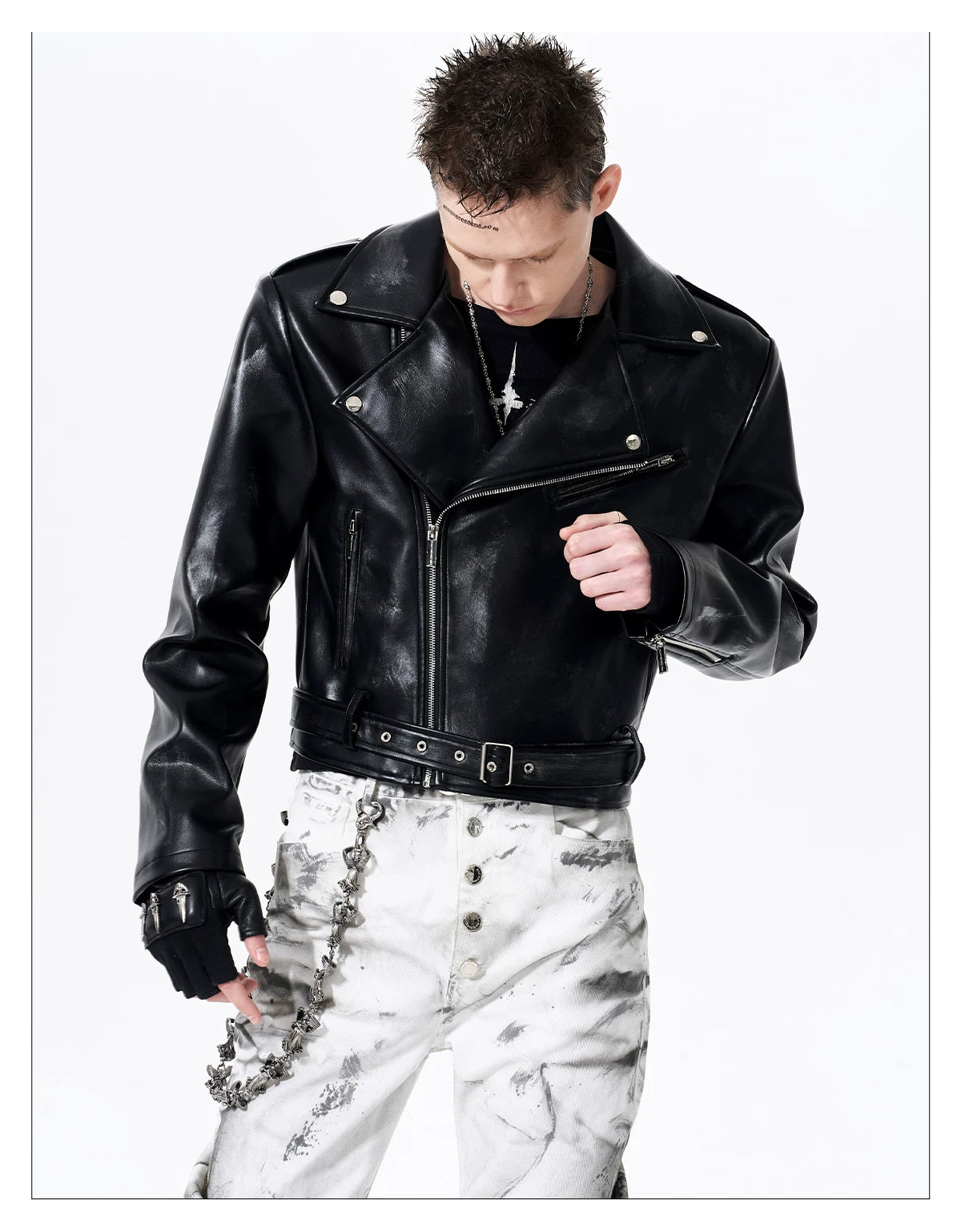 Smoke Damaged Cropped Rider Jacket 05