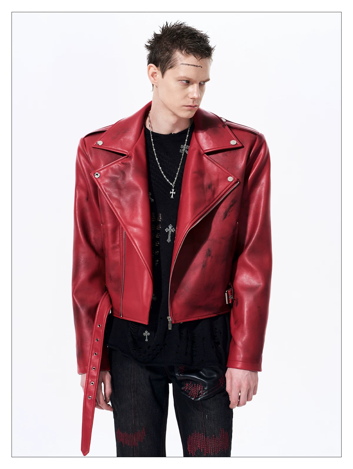 Smoke Damaged Cropped Rider Jacket 14