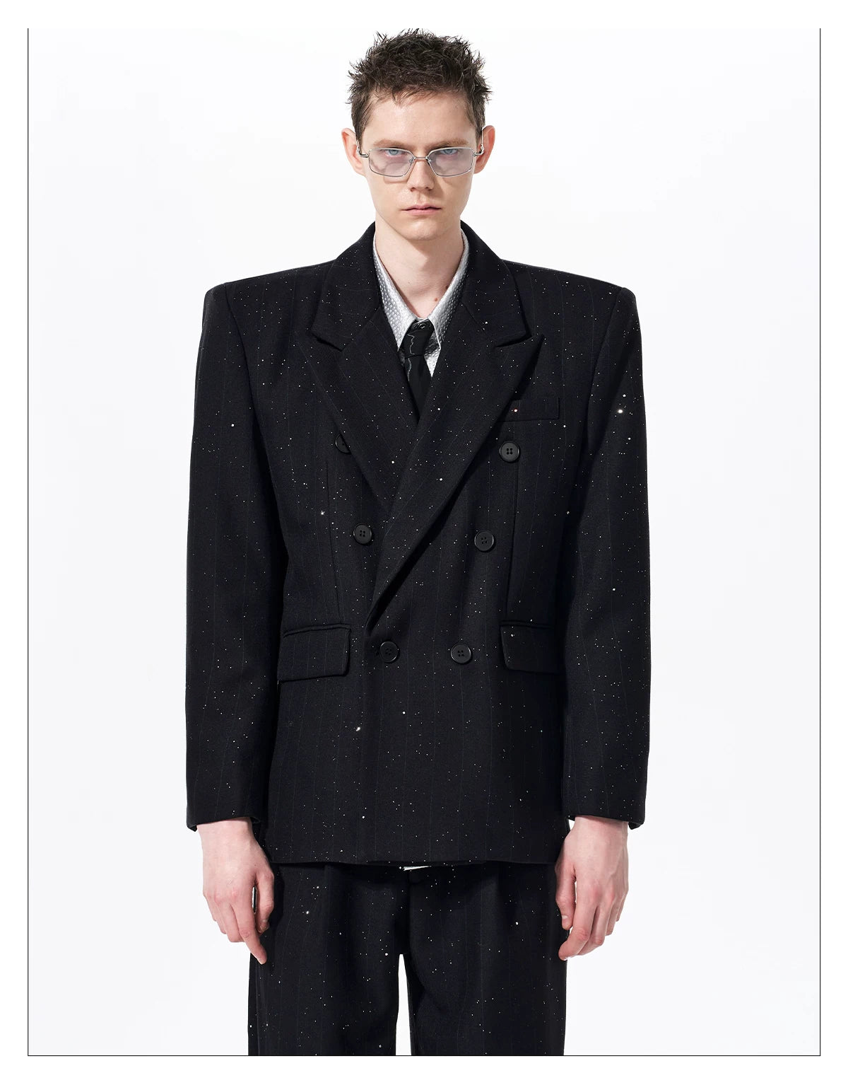 Sparkle Glitter Double Tailored Jacket 01