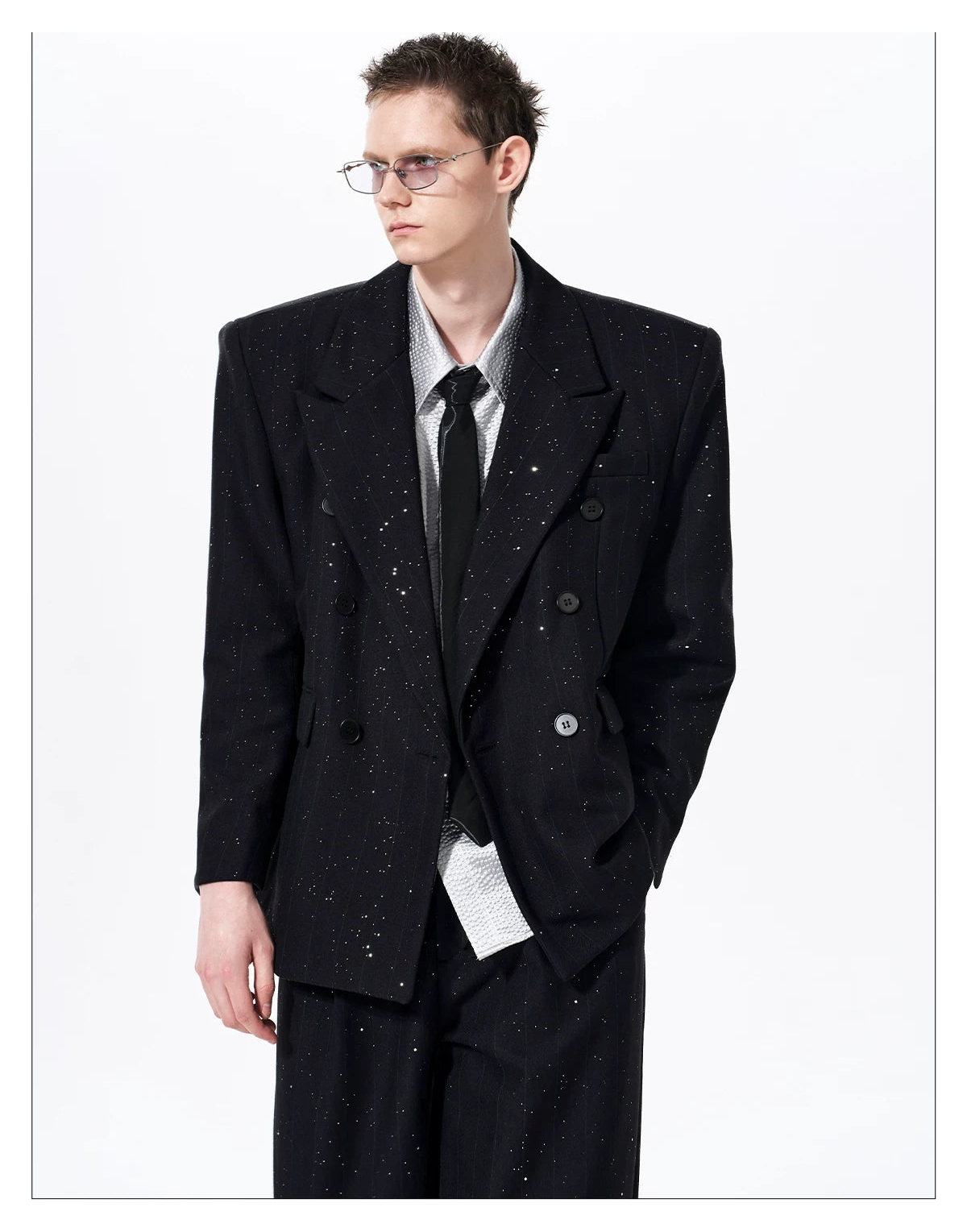 Sparkle Glitter Double Tailored Jacket 05