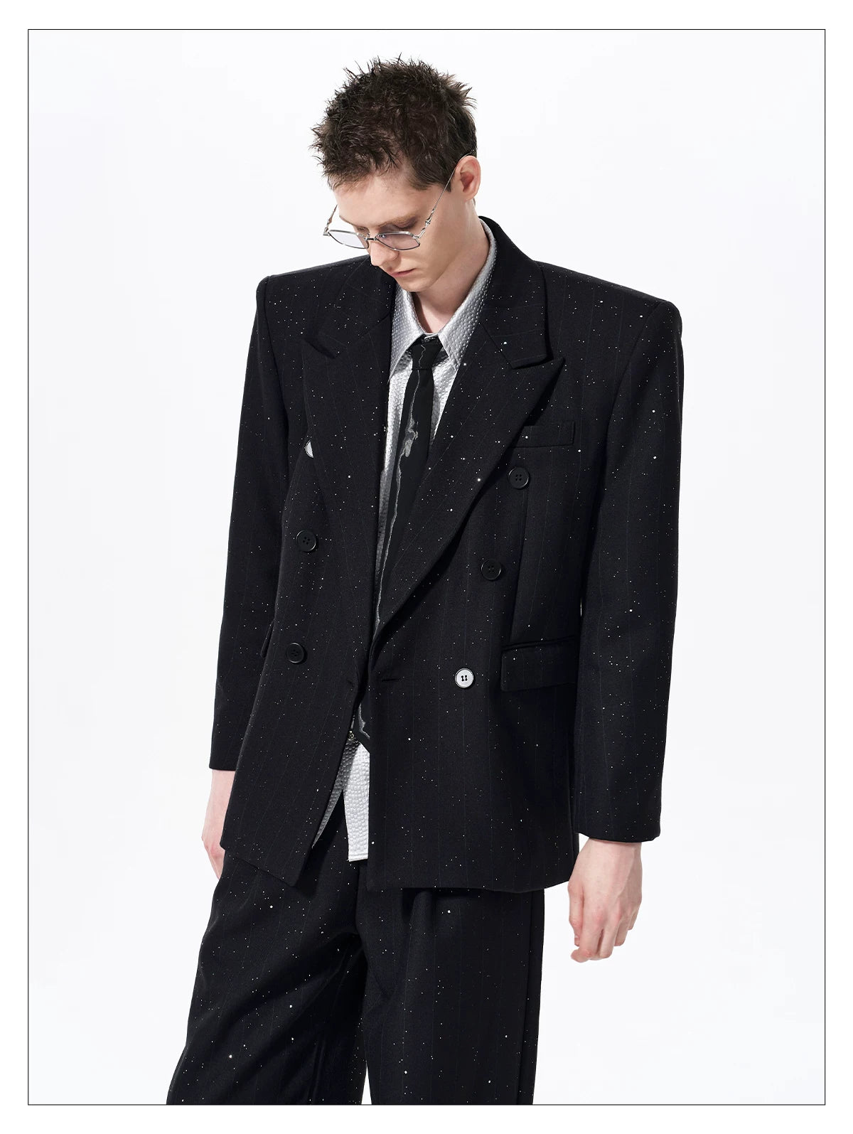 Sparkle Glitter Double Tailored Jacket 06